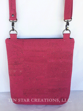 Fuchsia Cork Triple Zip Bag